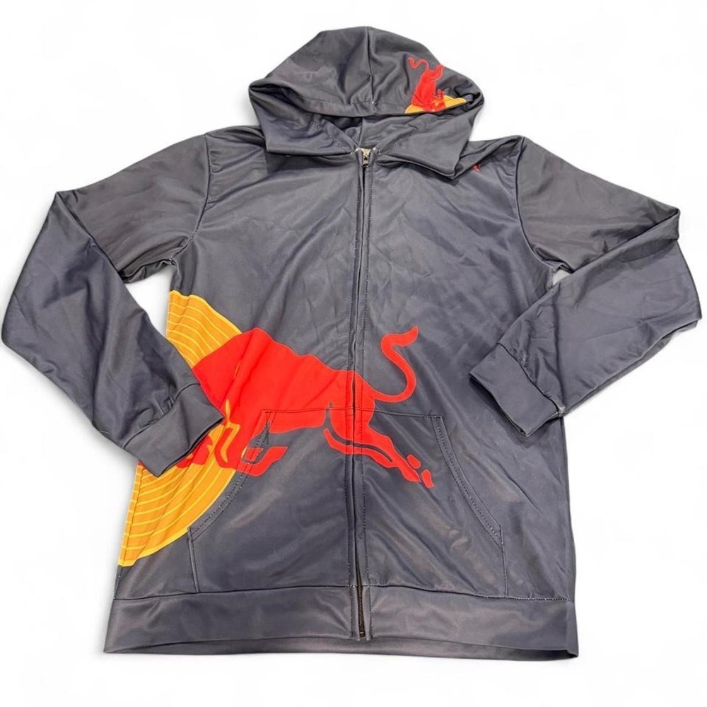 Red Bull Racing Zip Up Hoodie Mens Large Navy Graphic Logo Full Zip Sweatshirt